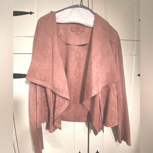 Women's Blanknyc Drape Front Faux Suede Jacket. Pink. Size Large. Like New.